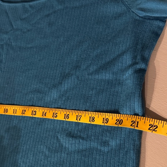 Talbots Merino Wool Square Neck Ribbed Sweater Vibrant Blue Puff Sleeve Cozy 2X - Picture 8 of 9